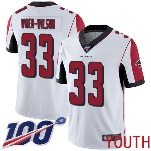 Atlanta Falcons Limited White Youth Blidi Wreh-Wilson Road Jersey NFL Football #33 100th Season Vapor Untouchable